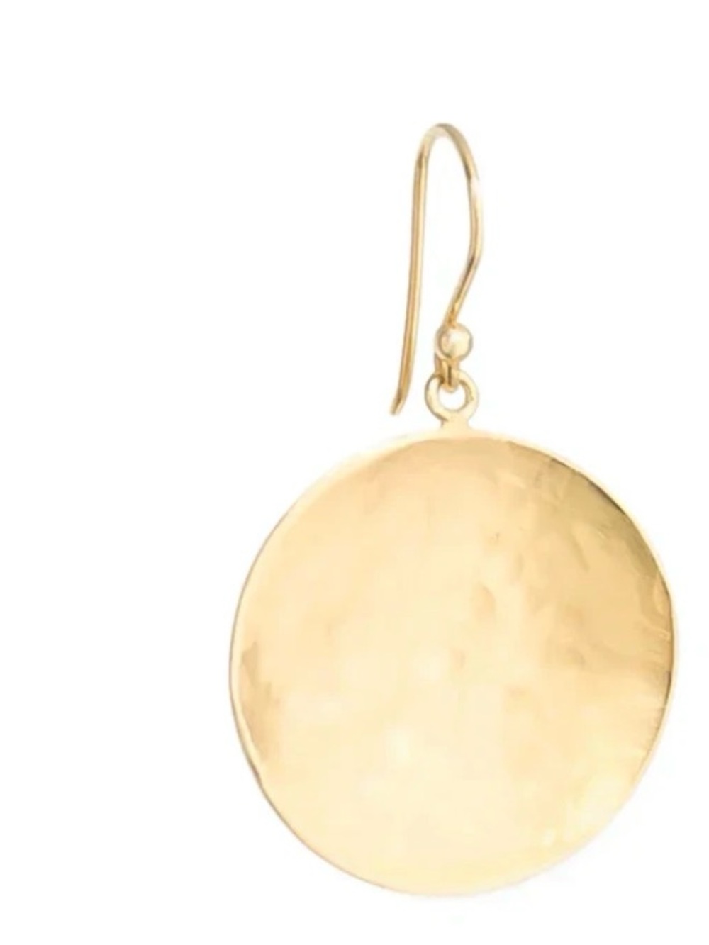 Anne Sportun 18 Karat Yellow Gold Earrings - Large Hammered Disc With Hooks - Picture 4 of 10